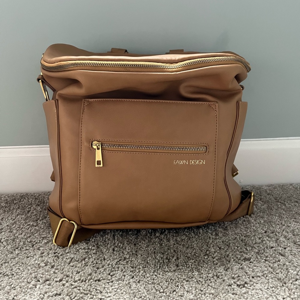 Fawn Design Diaper Bag. Genuine leather and great condition!! Purchased for $170